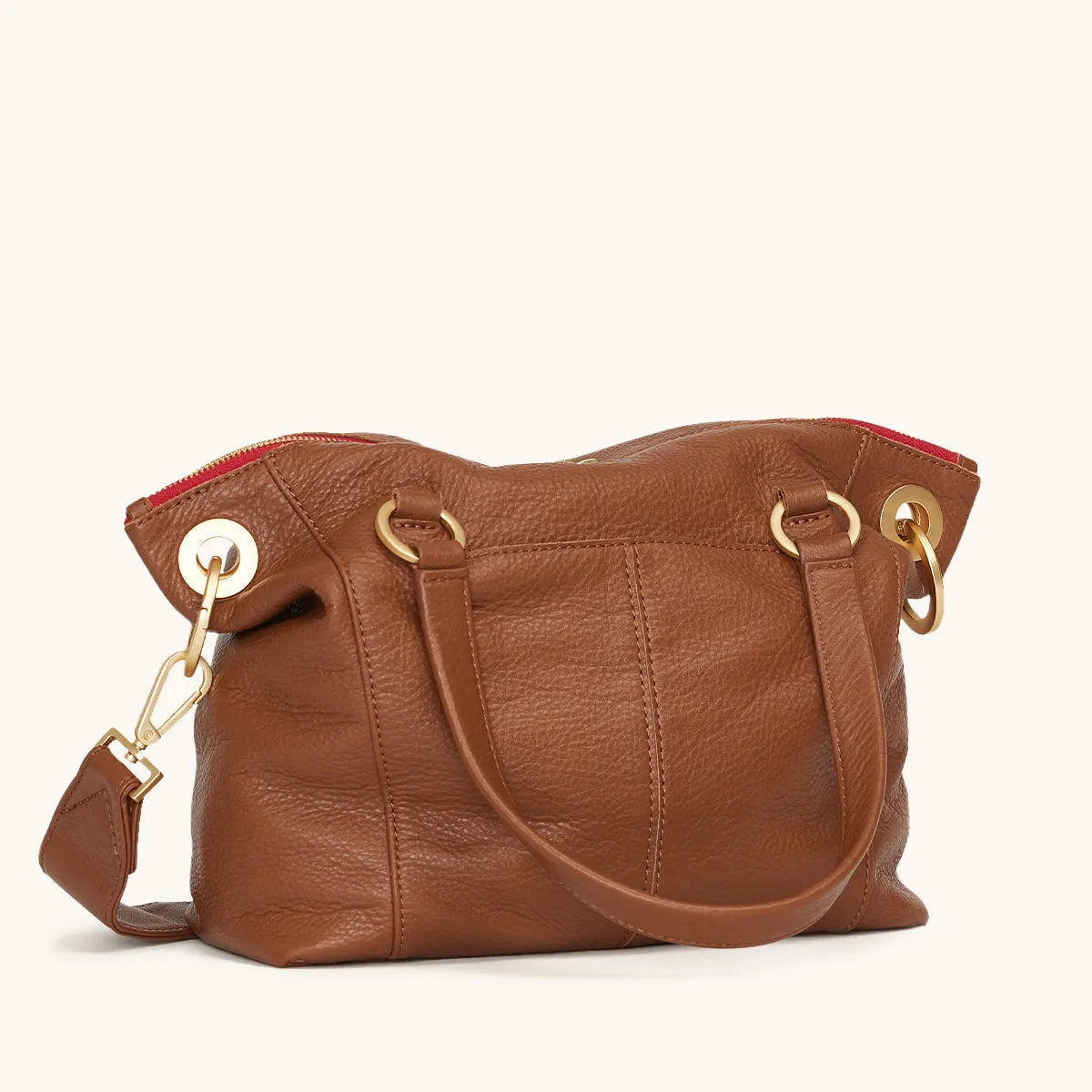 Daniel | Mahogany Pebble/Brushed Gold Red Zip | Med sold by Hammitt product image thumbnail 5