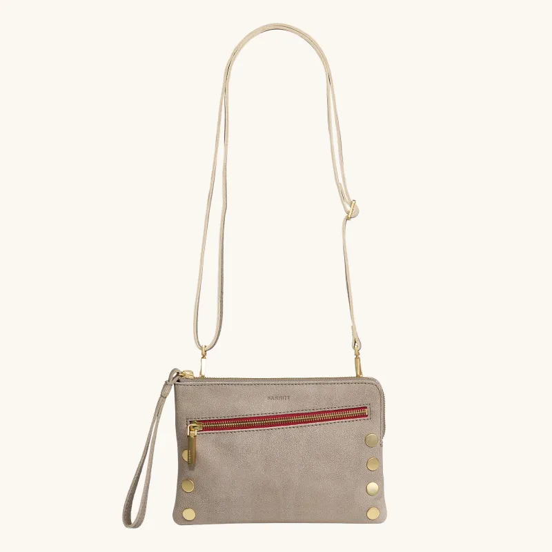 Nash Small | Pewter/Brushed Gold Red Zip sold by Hammitt