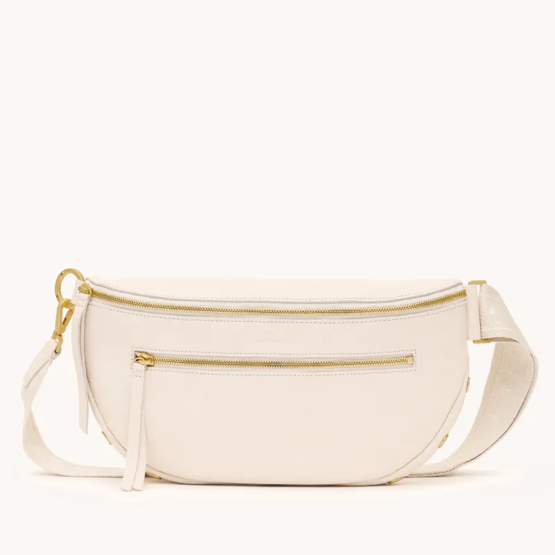 Charles Crossbody | Calla Lily White/Brushed Gold | Lrg sold by Hammitt