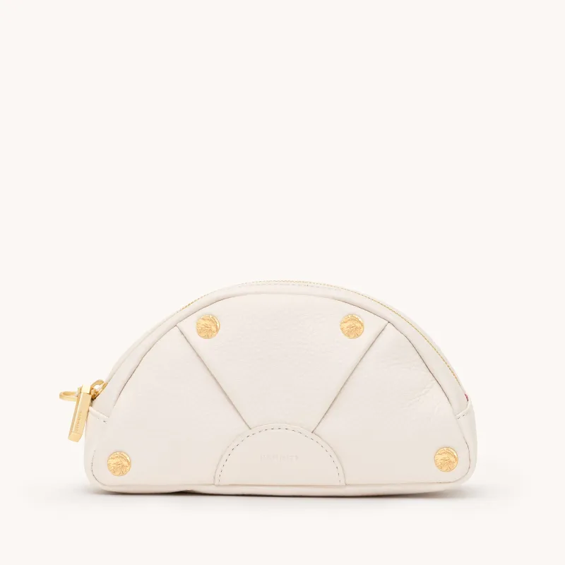 Shelley Pouch | Calla Lily White/Brushed Gold Hammered sold by Hammitt