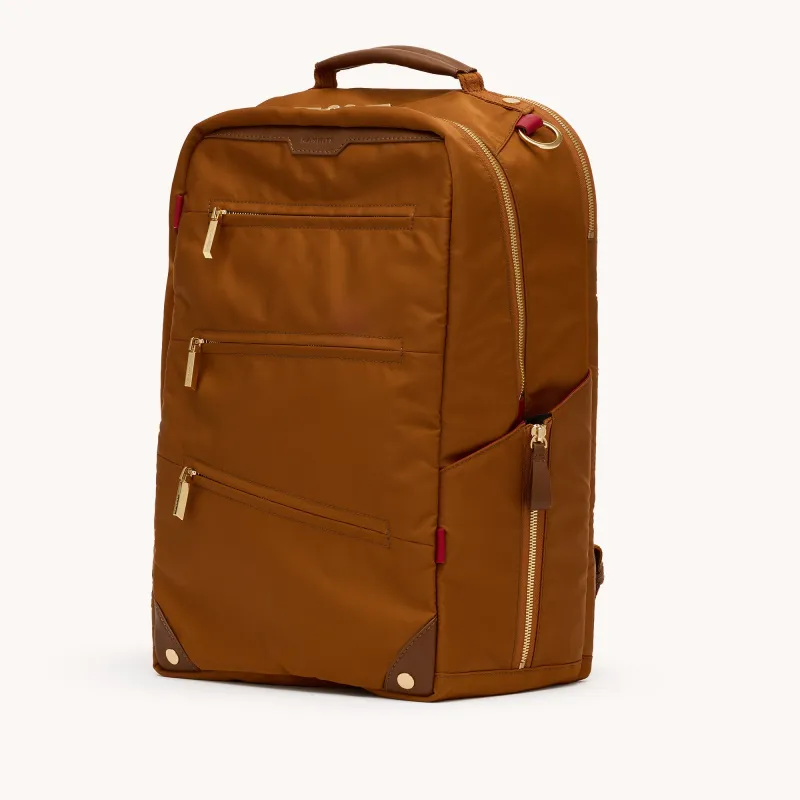 Eden Backpack | Amber Nylon/Gold sold by Hammitt