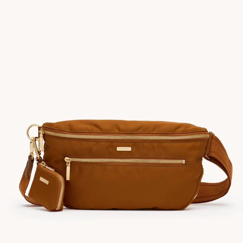 Charles Crossbody | Amber Nylon/Gold | Lrg sold by Hammitt