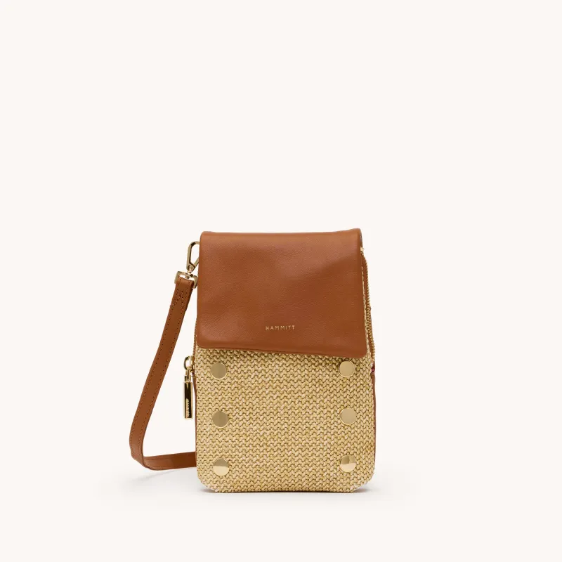 VIP Mobile | Cocoa Raffia/Gold sold by Hammitt