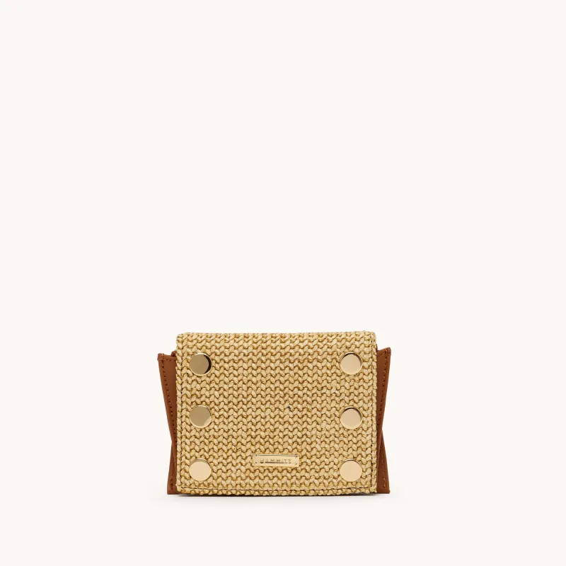 Allen Wallet | Cocoa Raffia/Gold made by Hammitt