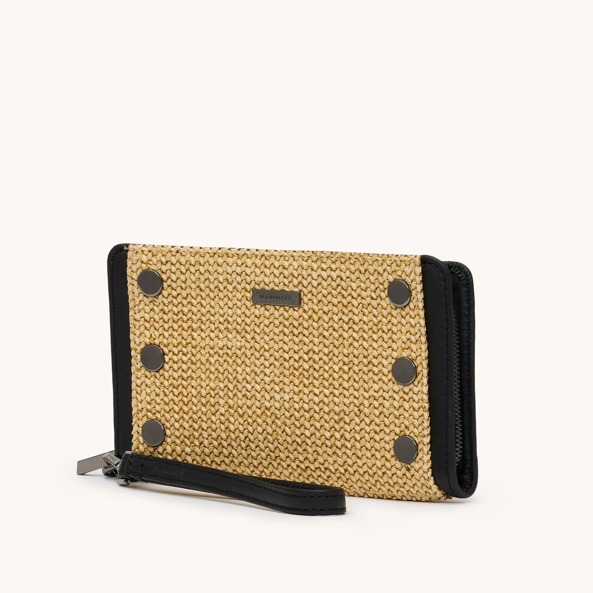 Bryant Wallet | Noir Smooth Raffia/Gunmetal sold by Hammitt product image thumbnail 4