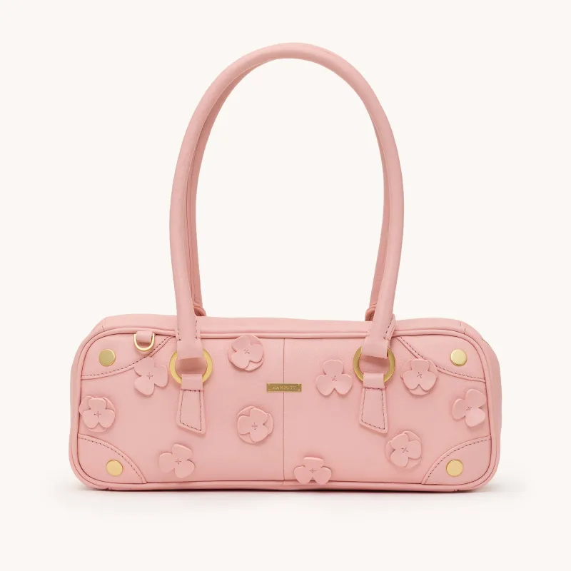 Meredith | Flamingo Flora/Brushed Gold | Sml made by Hammitt