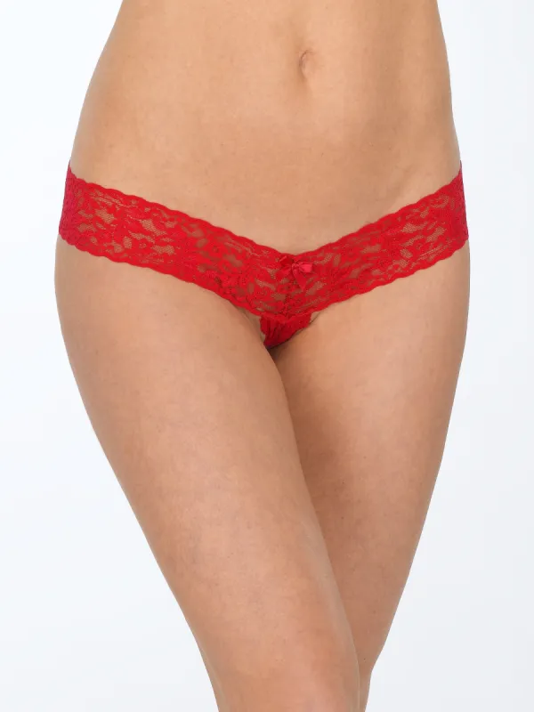 &oh™ Signature Lace® Crotchless Thong Red sold by Hanky Panky