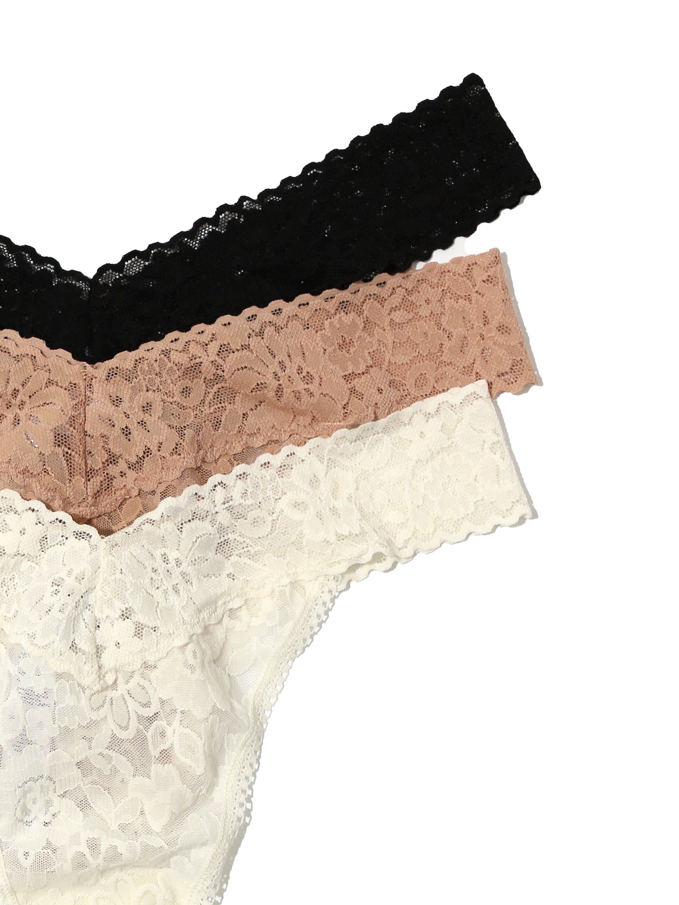 Daily Lace™ Original Rise Thong 3 Pack Exclusive sold by Hanky Panky product image thumbnail 3