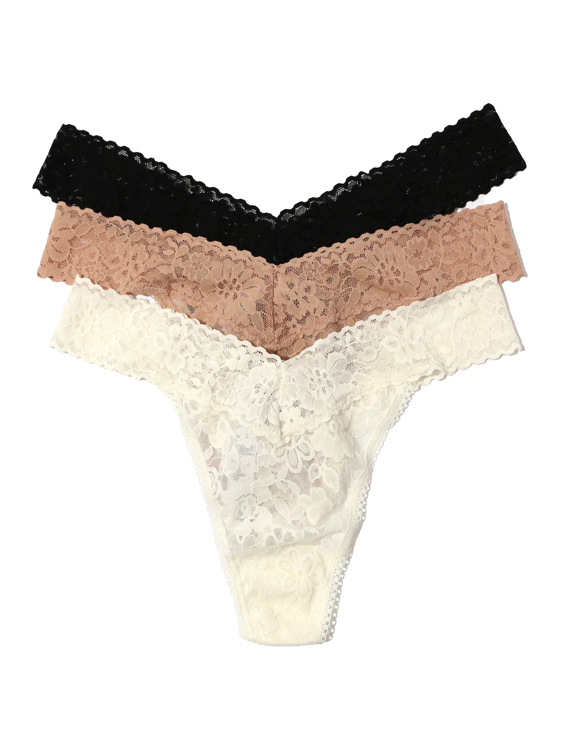 Daily Lace™ Original Rise Thong 3 Pack Exclusive sold by Hanky Panky product image thumbnail 2