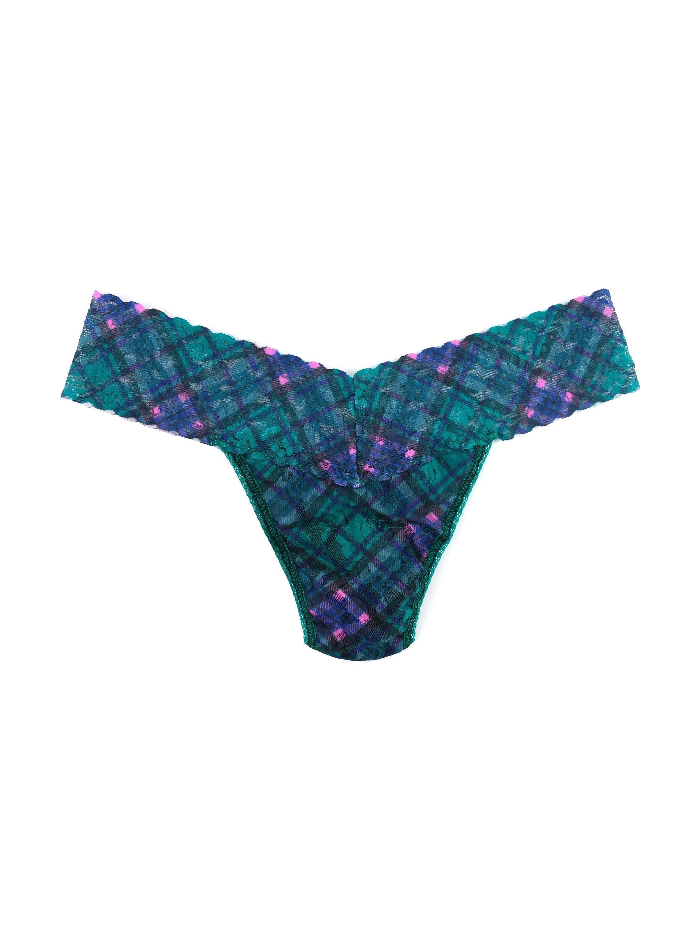 Decades Petite Size Printed Signature Lace Thong 90's Plaid sold by Hanky Panky