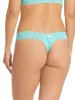 Petite Size Signature Lace Low Rise Thong Bright Aqua Blue sold by Hanky Panky