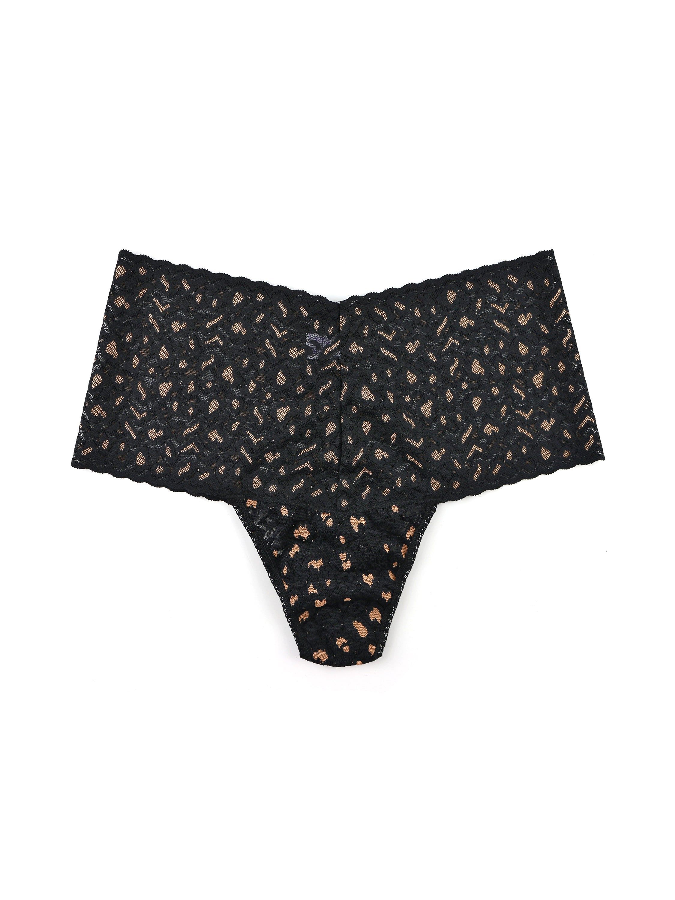 Cross-Dyed Leopard Retro Thong sold by Hanky Panky