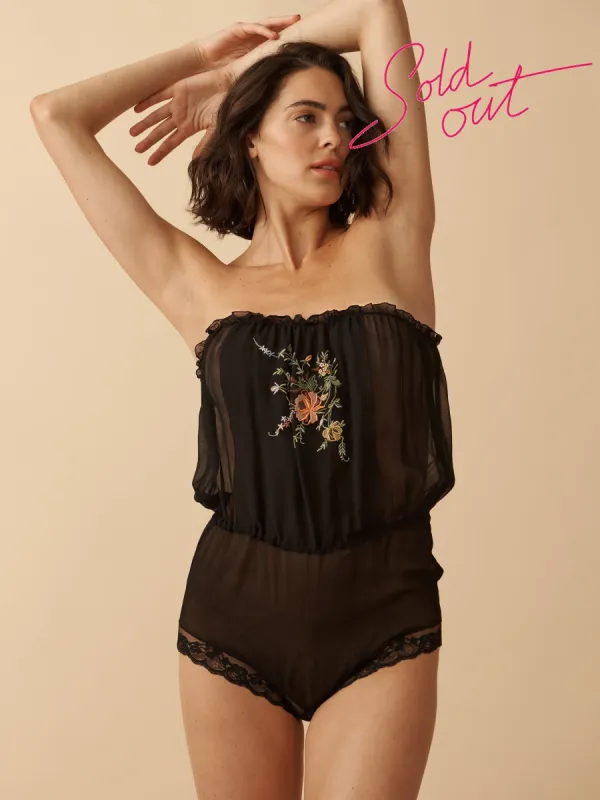 Atelier Vintage Strapless Romper Black made by Hanky Panky