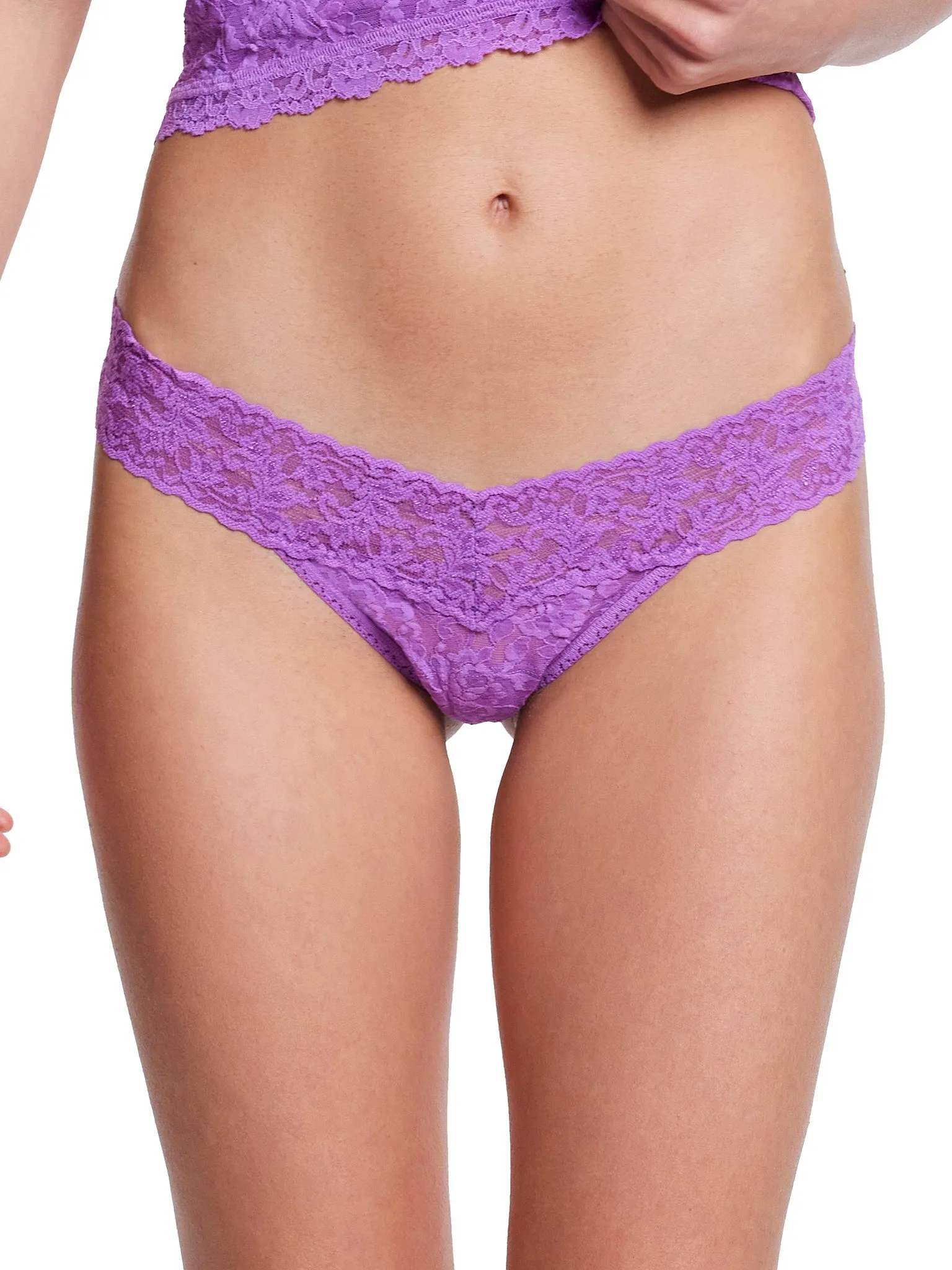 4911® Signature Lace® Low Rise Thong Violet Haze Purple sold by Hanky Panky