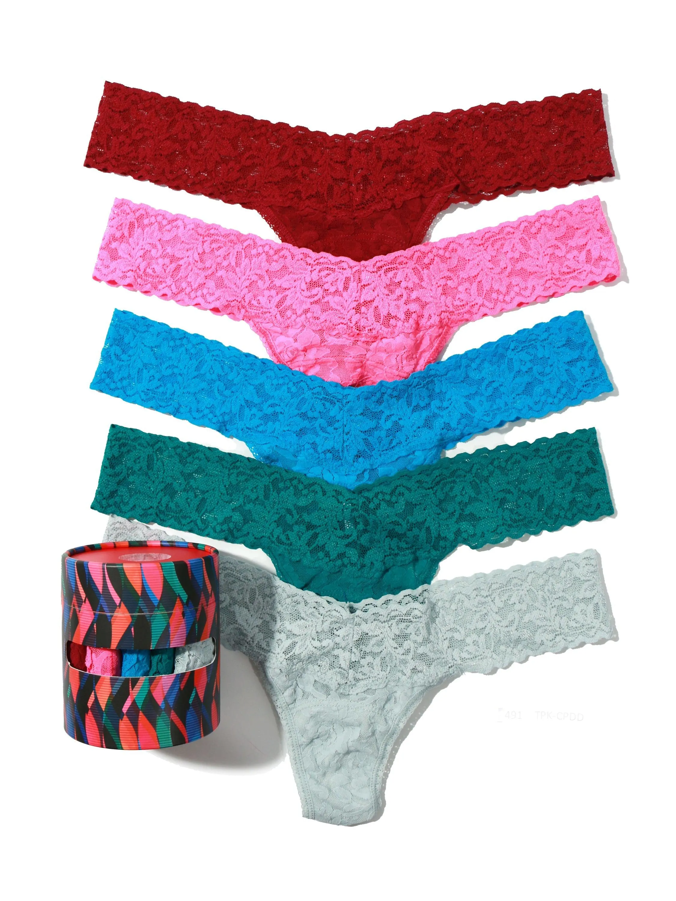 Holiday 5 Pack Signature Lace Low Rise Thongs Sale sold by Hanky Panky