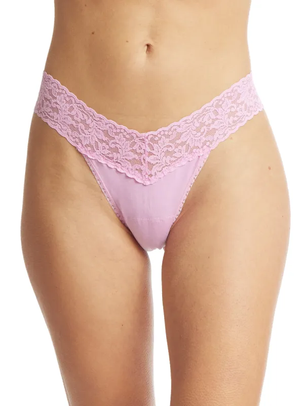 Supima® Cotton Low Rise Thong Lotus Flower Pink Sale sold by Hanky Panky