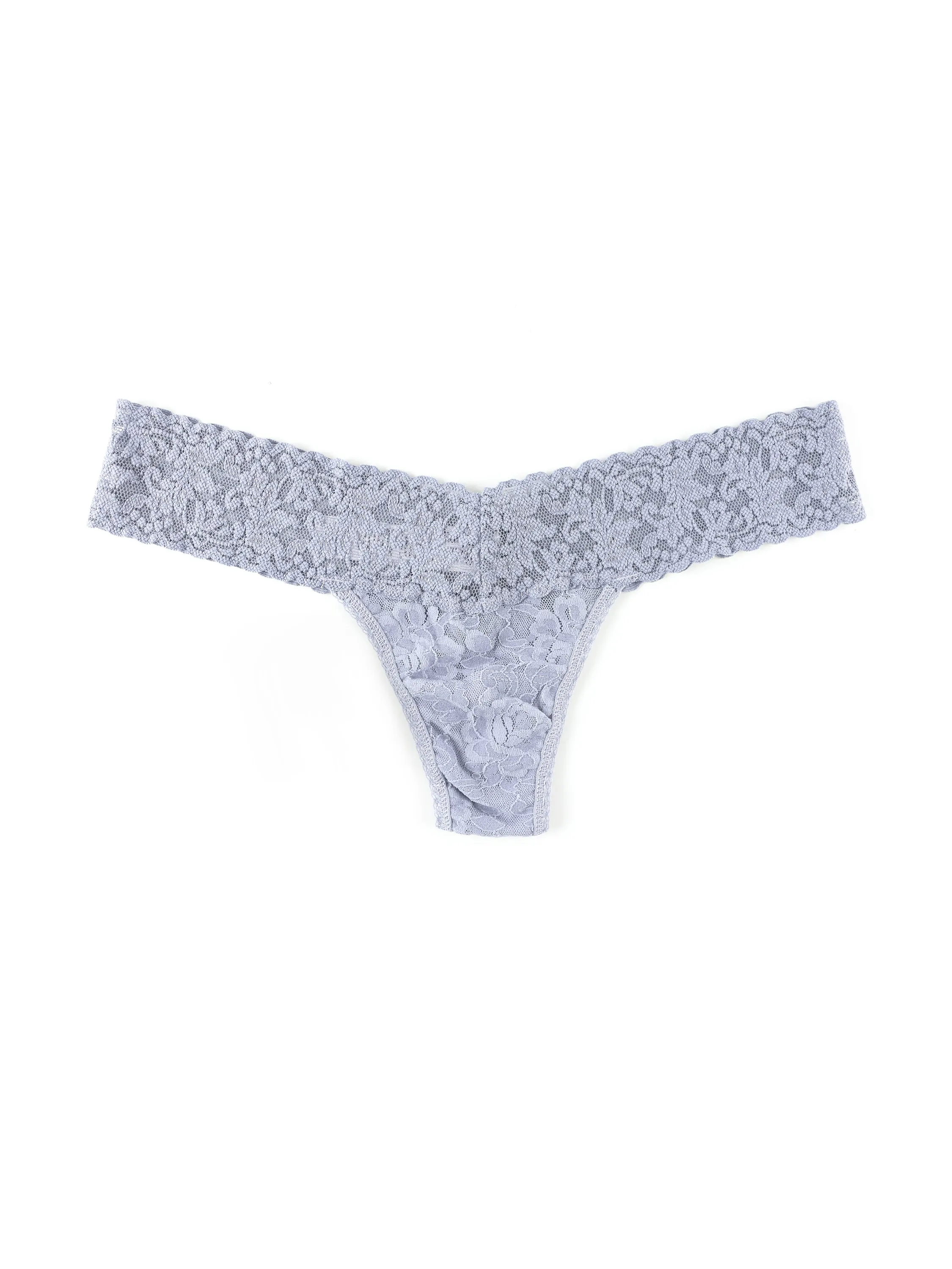 Signature Lace Low Rise Thong Shining Armor Grey sold by Hanky Panky