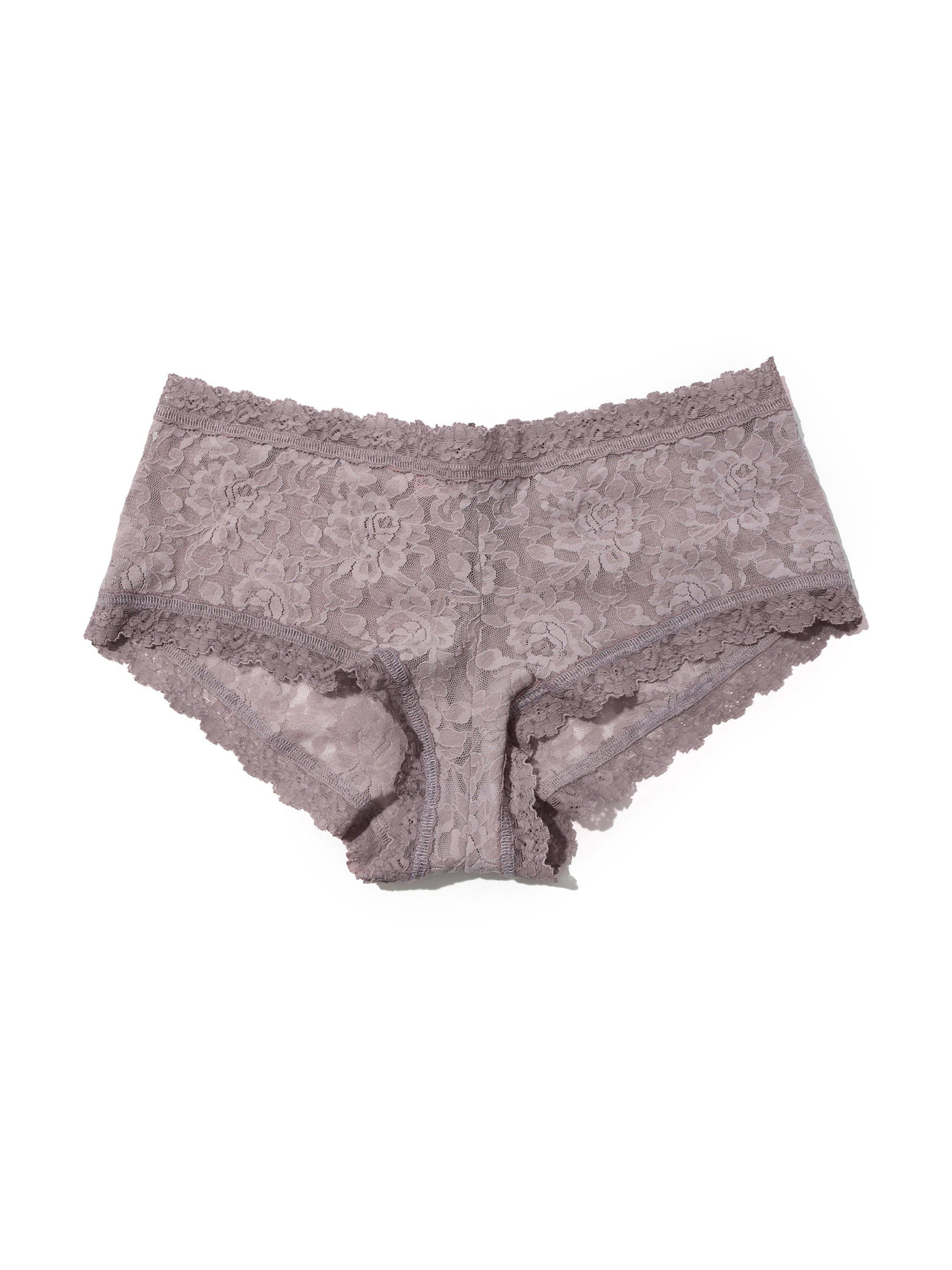 Signature Lace Boyshort Steel Grey sold by Hanky Panky