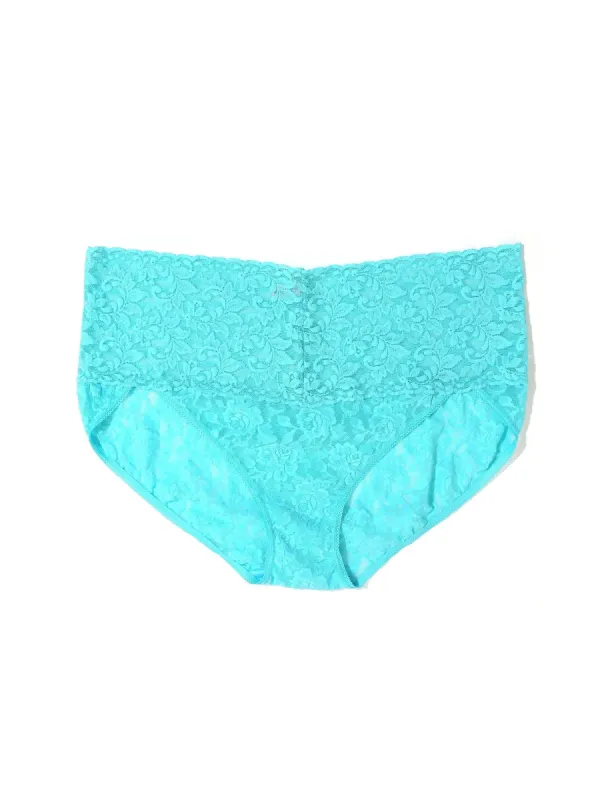 Plus Size Retro Lace V-kini Aquatic Blue sold by Hanky Panky