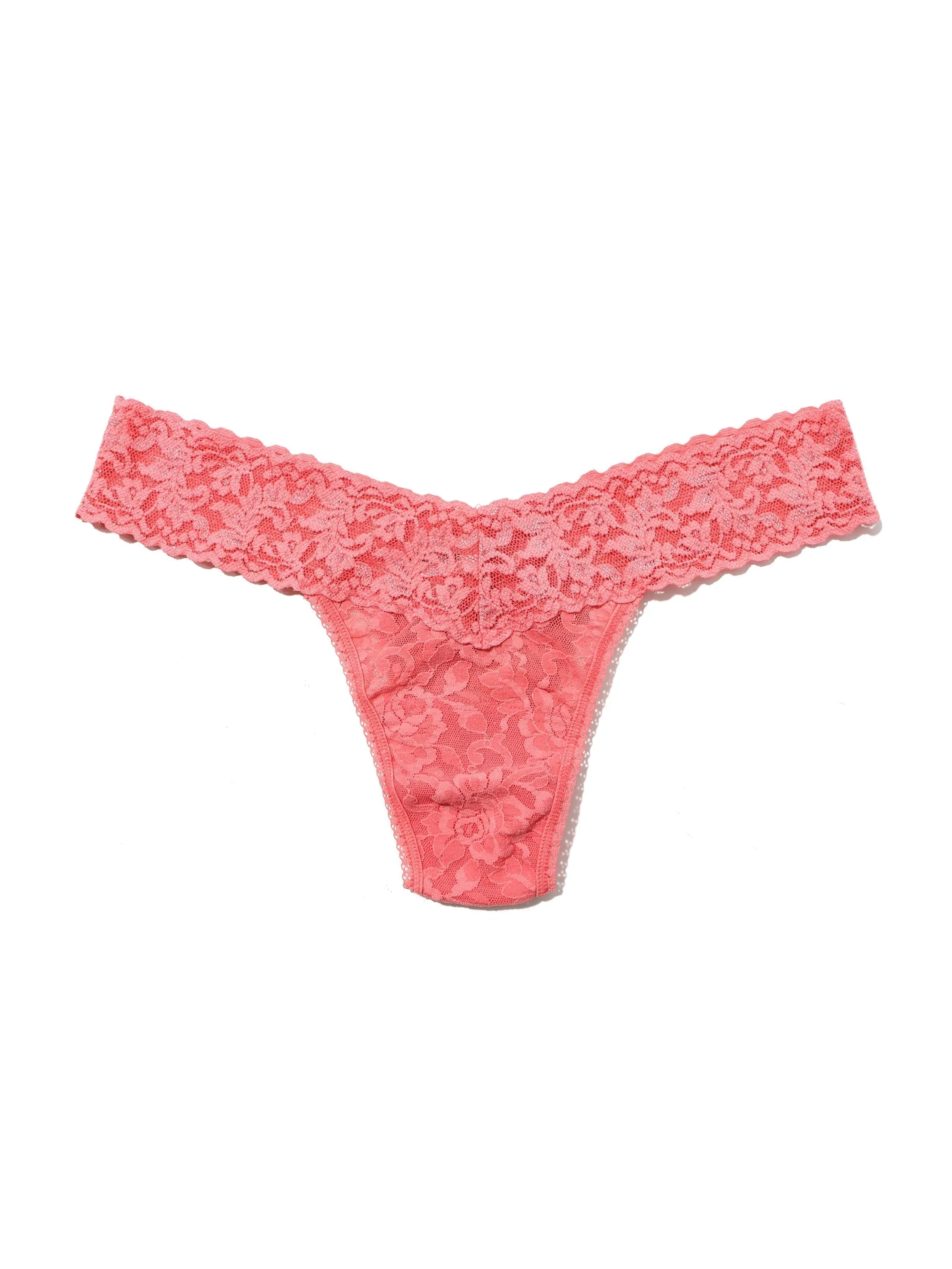 Signature Lace® Low Rise Thong Guava Pink sold by Hanky Panky product image thumbnail 3