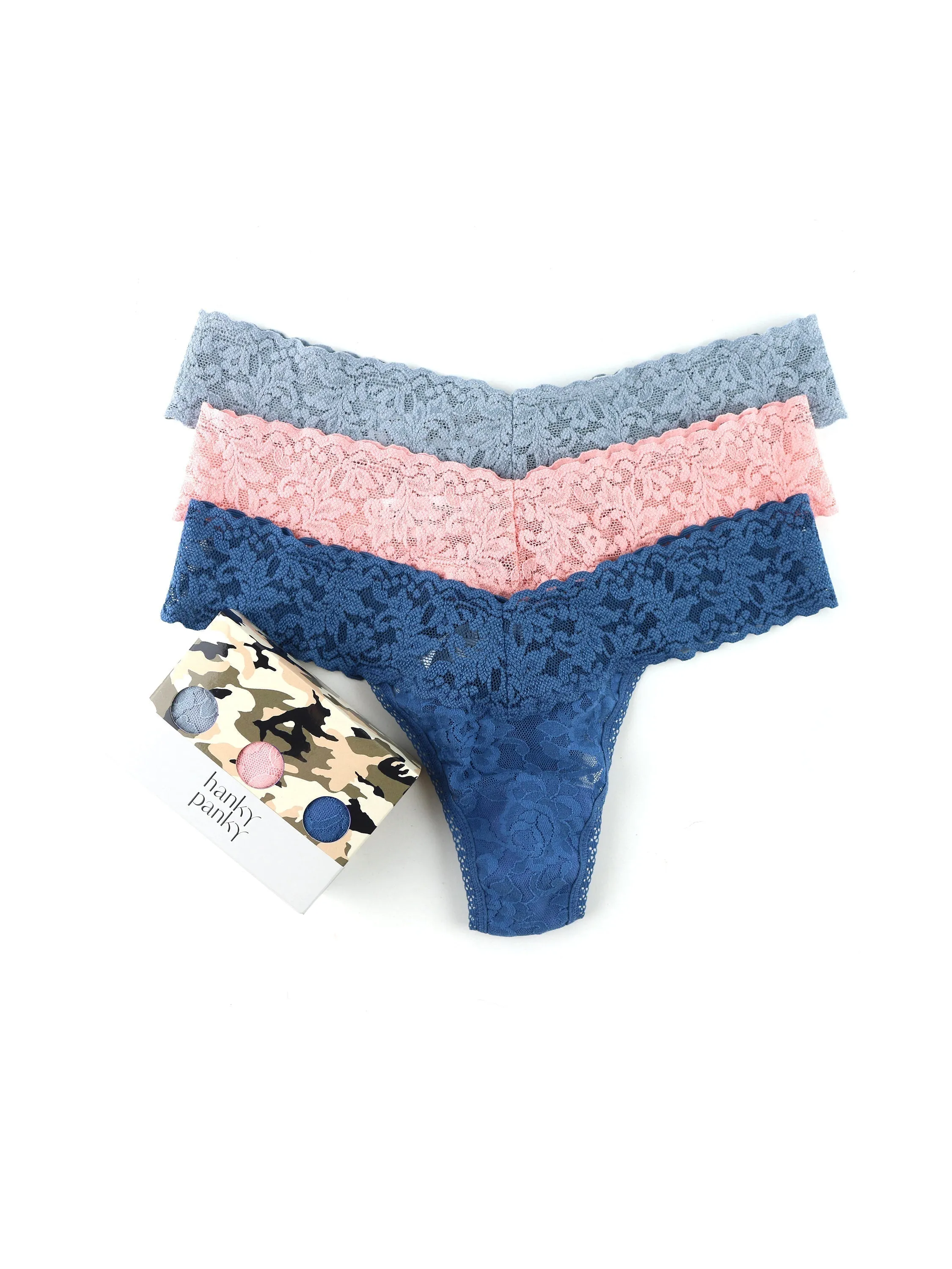 3 Pack Signature Lace Low Rise Thongs in Printed Box Sale sold by Hanky Panky product image thumbnail 4