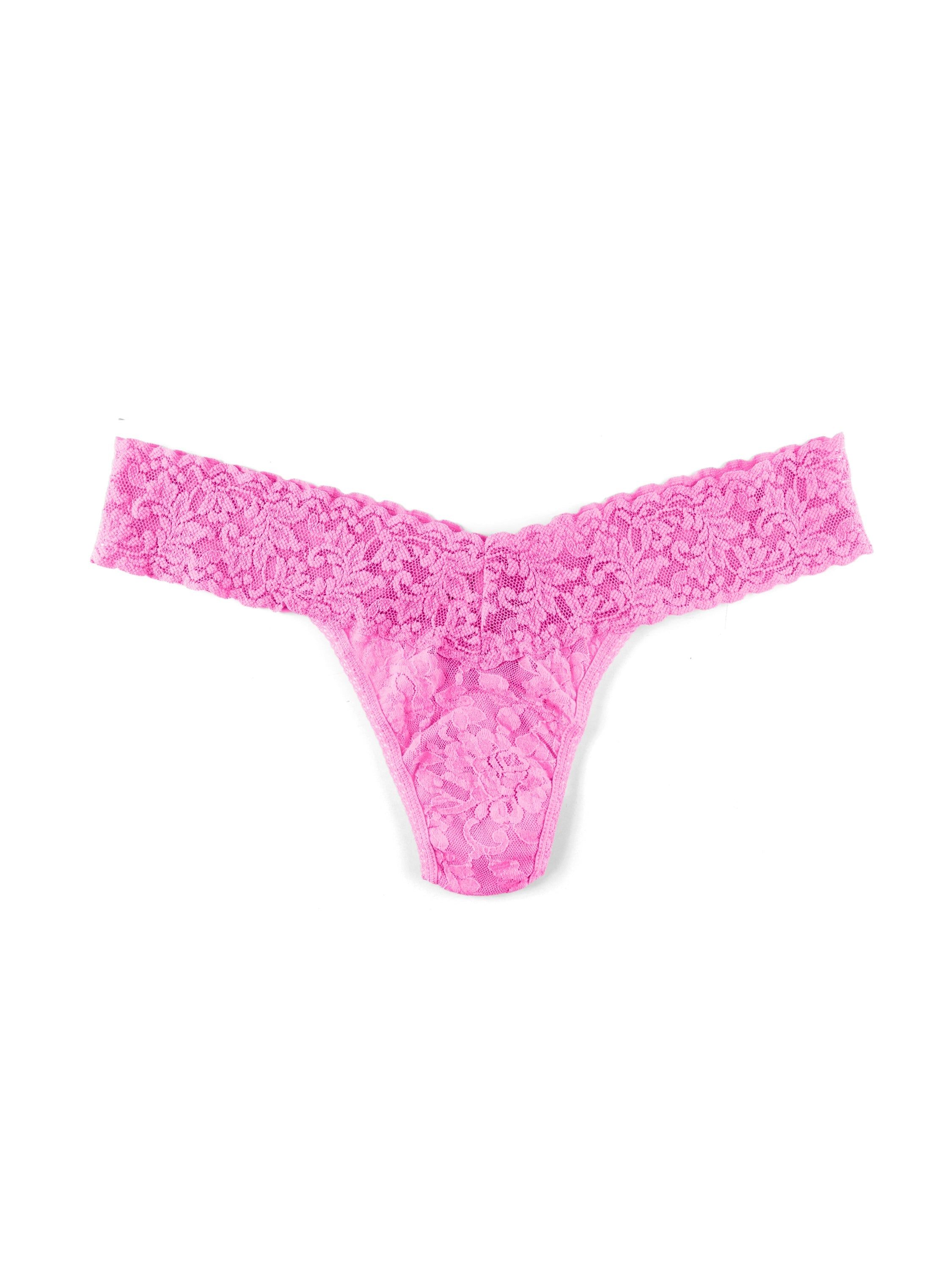 Signature Lace Low Rise Thong Enchanted Rose Pink sold by Hanky Panky