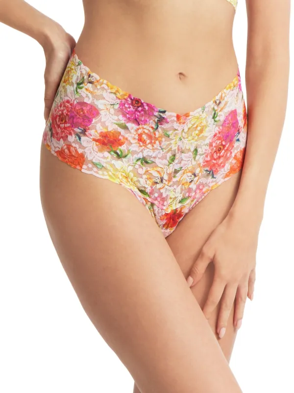 Printed Retro Lace Thong Bring Me Flowers Sale sold by Hanky Panky