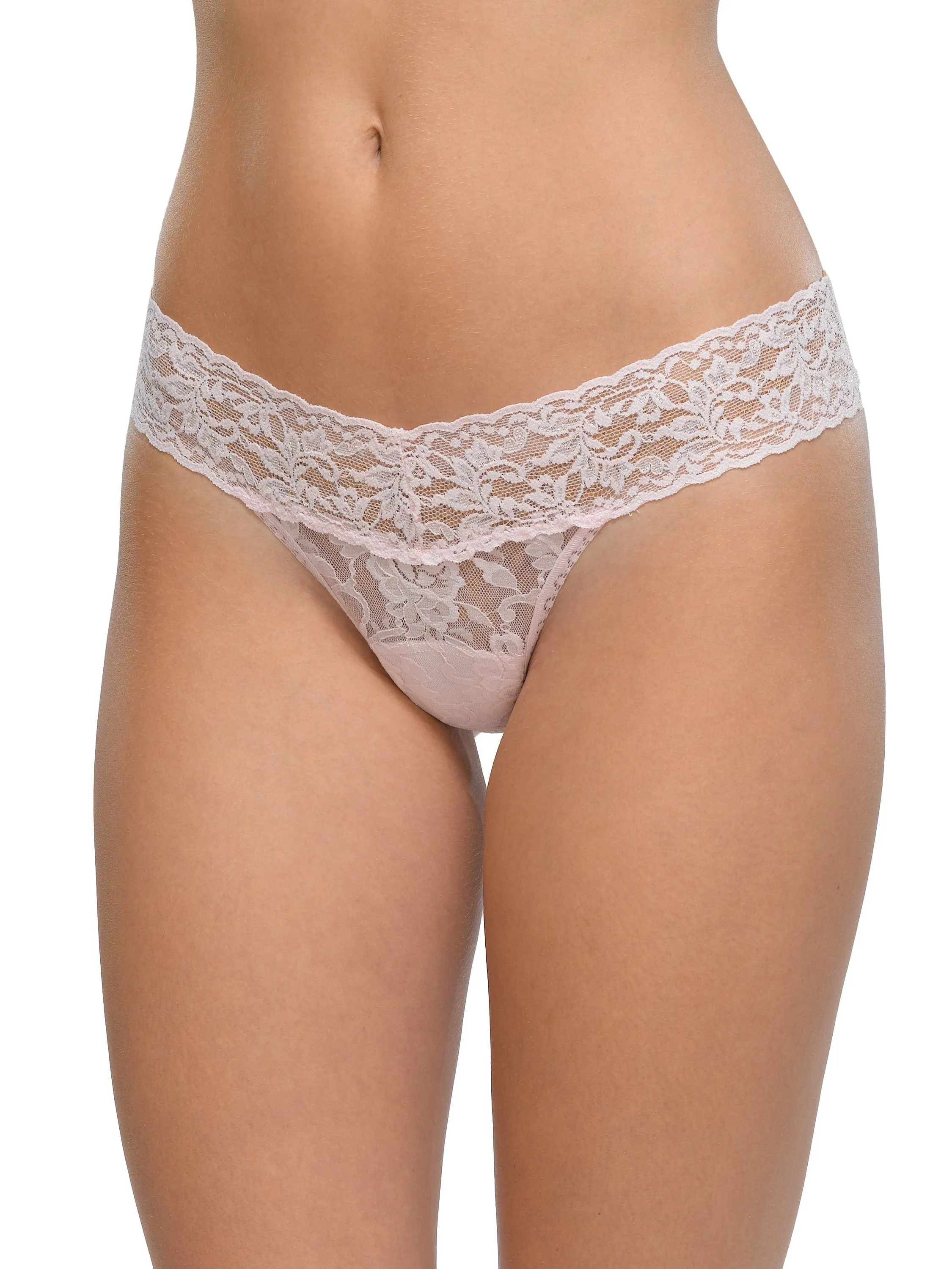 Petite Size Signature Lace® Low Rise Thong Bliss Pink sold by Hanky Panky