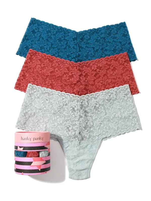 Holiday 3 Pack Retro Thongs sold by Hanky Panky