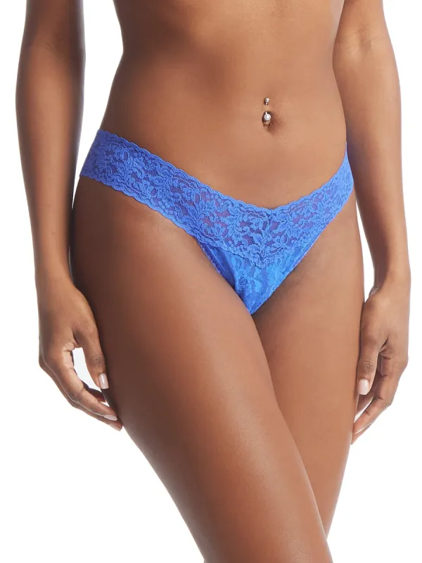 Signature Lace® Low Rise Thong Blue Solace sold by Hanky Panky