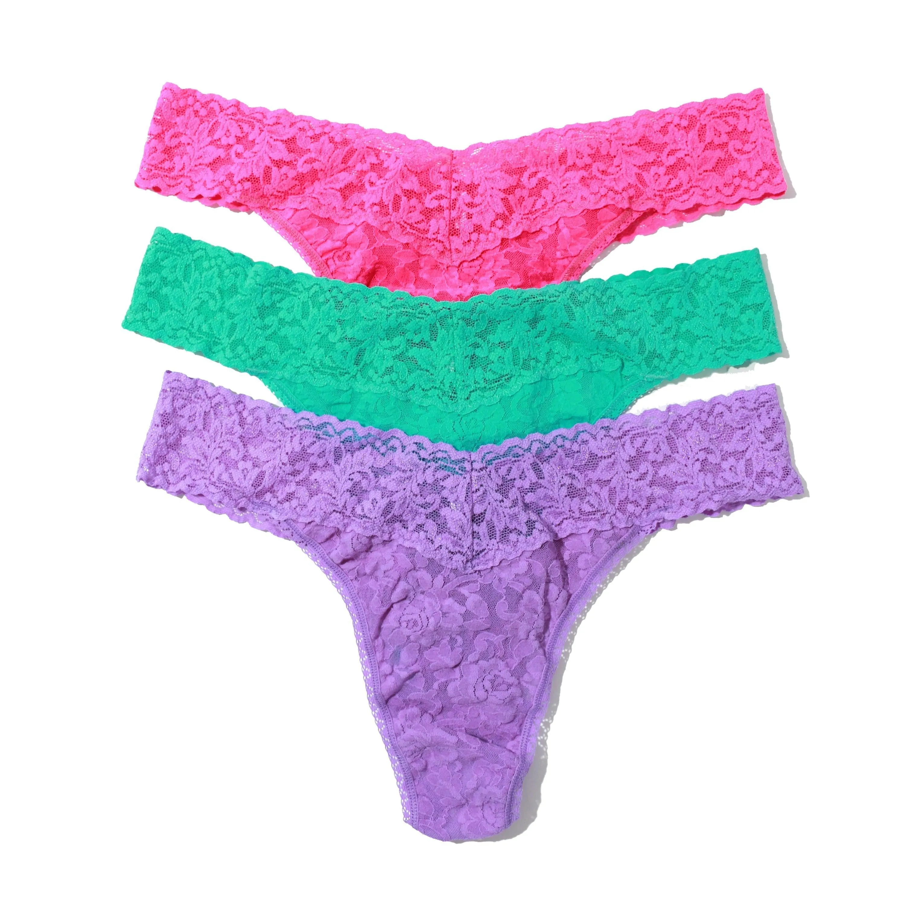 Holiday 3 Pack Signature Lace Original Rise Thongs Sale sold by Hanky Panky product image thumbnail 2