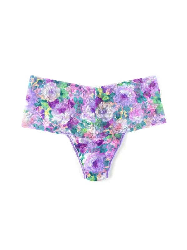 Printed Retro Lace Thong Bathe In Petals Sale sold by Hanky Panky