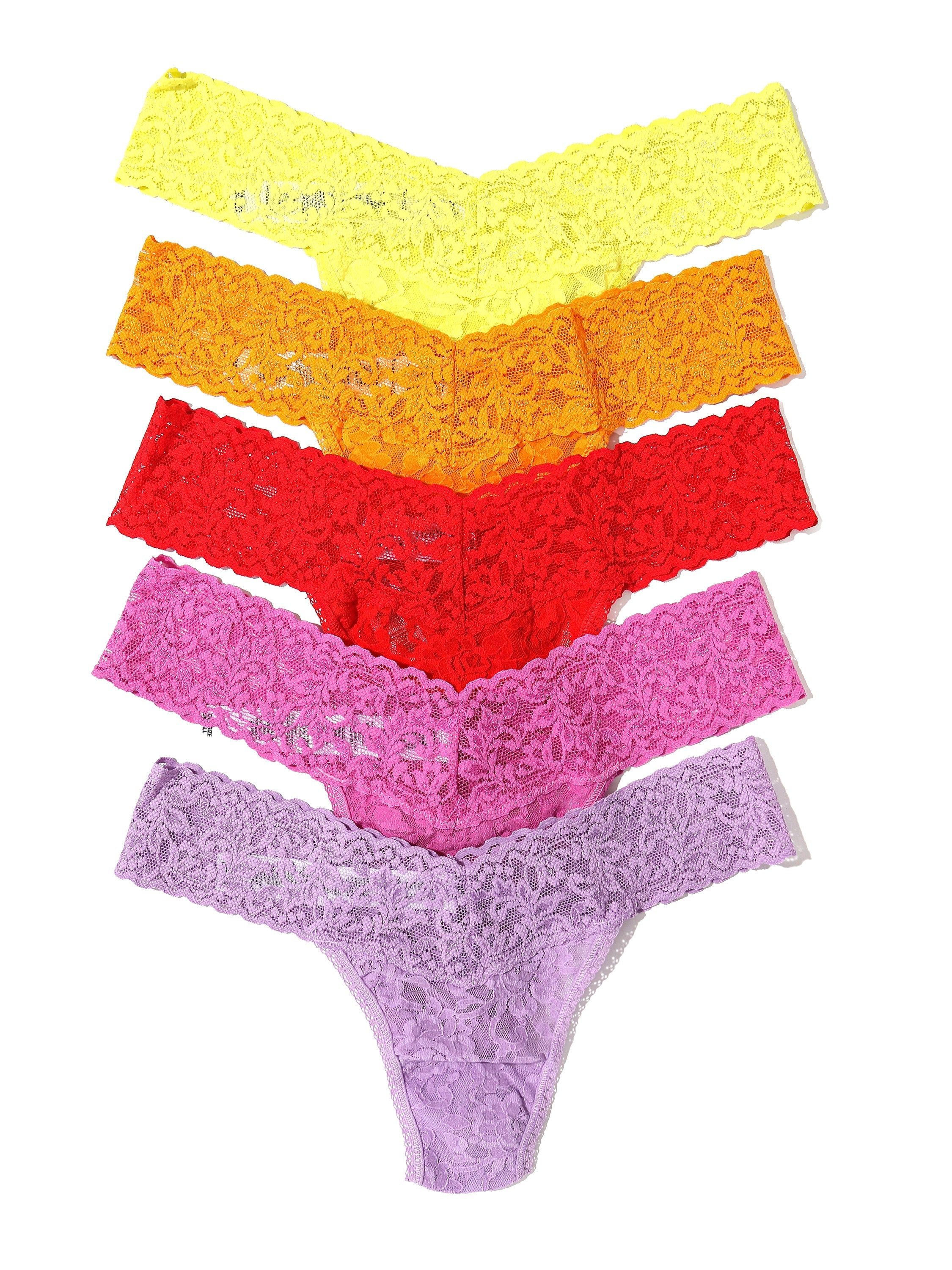 5 Pack Petite Size Signature Lace Thongs Sale sold by Hanky Panky