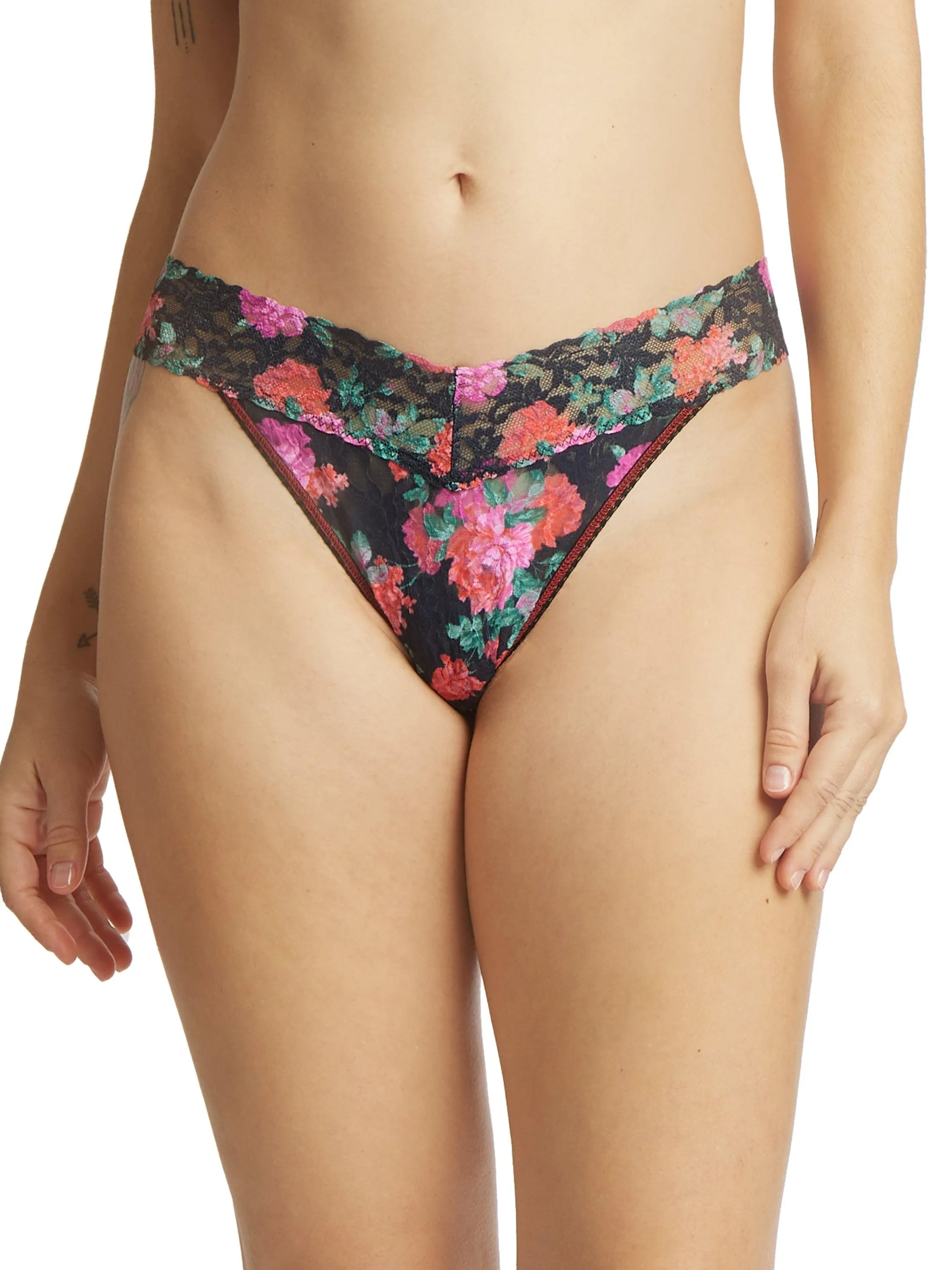 Printed Signature Lace Original Rise Thong Autobiography Sale sold by Hanky Panky