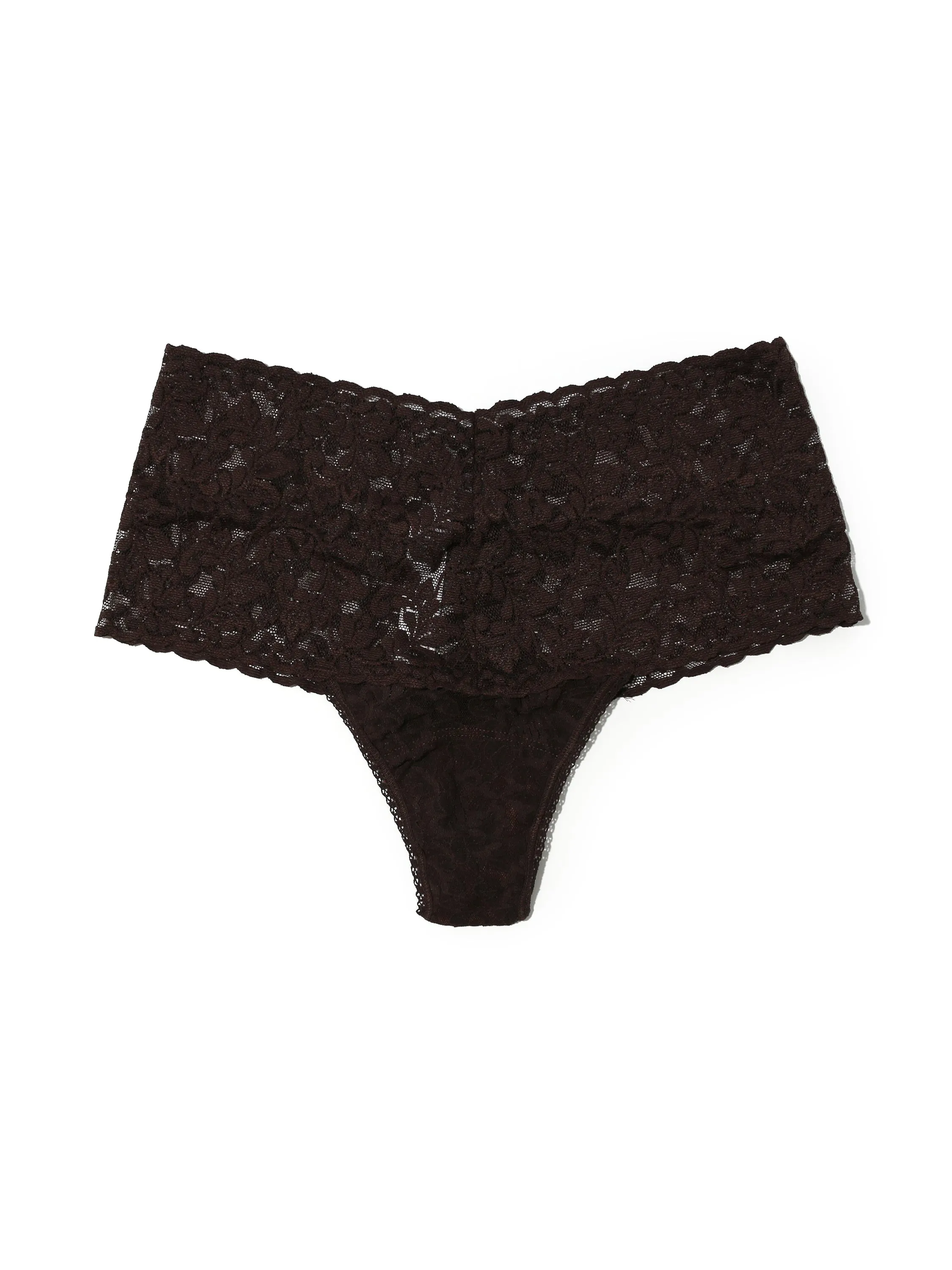 Retro Lace Thong Chocolate Noir sold by Hanky Panky