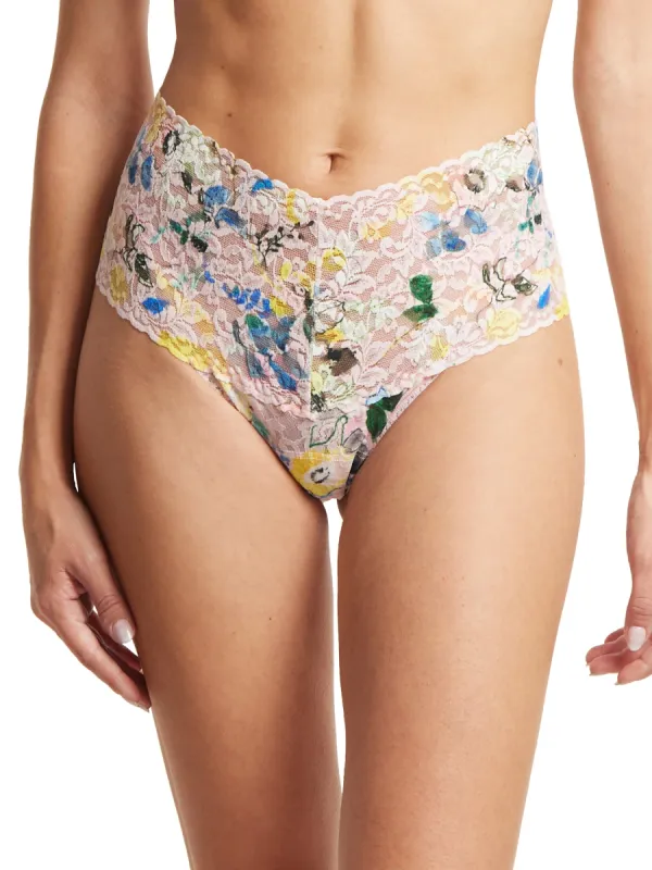 Printed Retro Lace Thong Cannes You Believe It Sale sold by Hanky Panky