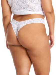 Plus Size Signature Lace Original Rise Thong sold by Hanky Panky