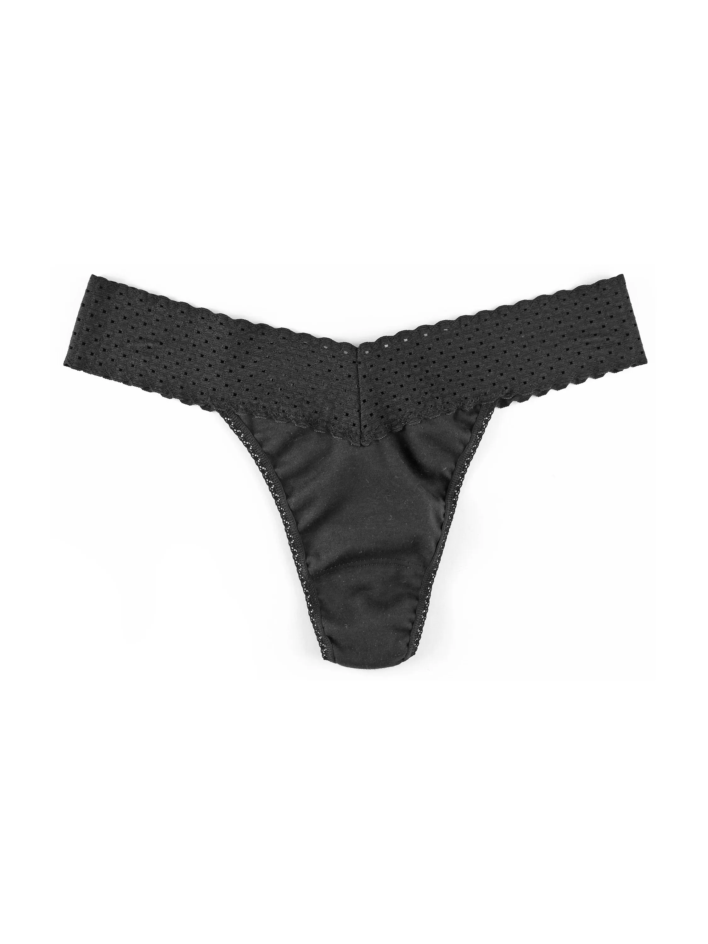 Eco Cotton Original Rise Thong Black Sale sold by Hanky Panky