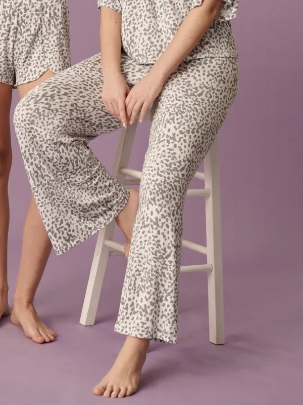 Printed Unwind Wide Leg Pant Exclusive Snow Leopard Sale sold by Hanky Panky