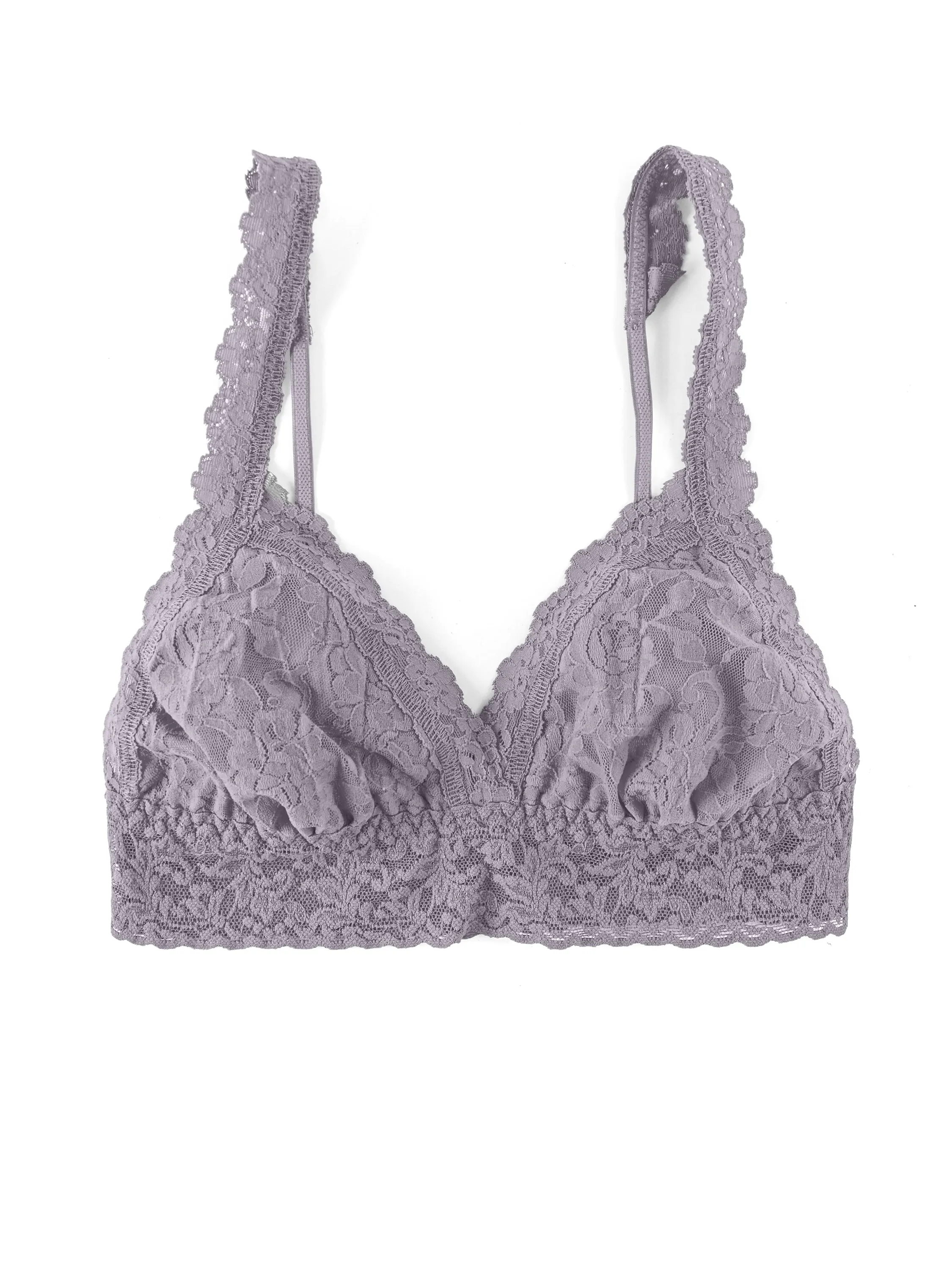 Signature Lace Padded Crossover Bralette Steel Grey Sale sold by Hanky Panky