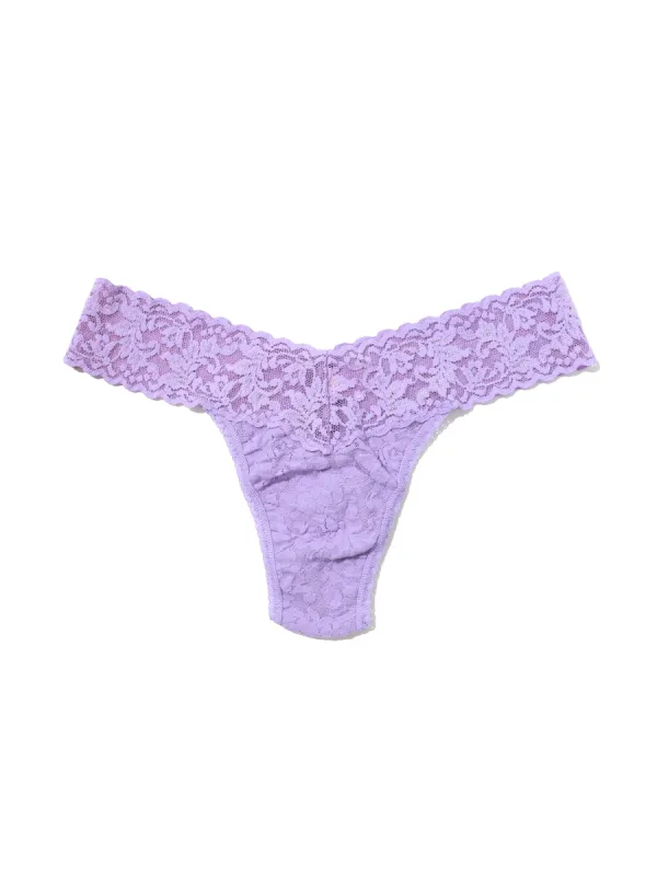 Petite Size Signature Lace Low Rise Thong Wisteria Purple sold by Hanky Panky