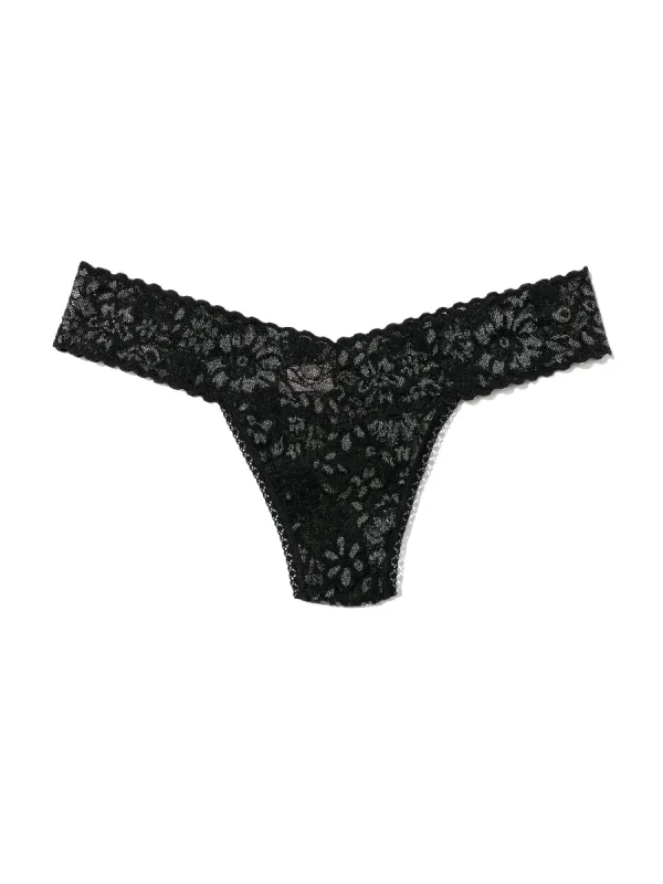 Lurex Daily Lace Low Rise Thong Black sold by Hanky Panky
