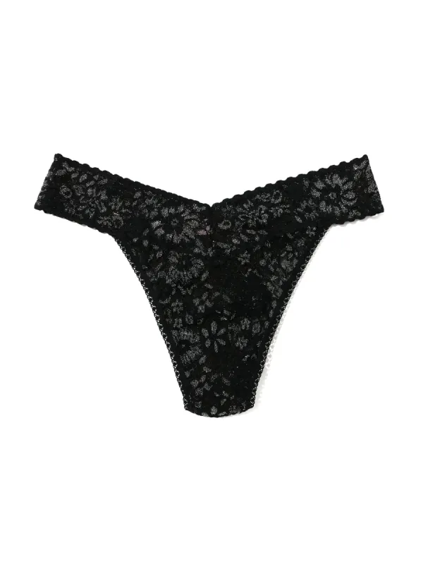 Lurex Daily Lace Original Rise Thong Black sold by Hanky Panky