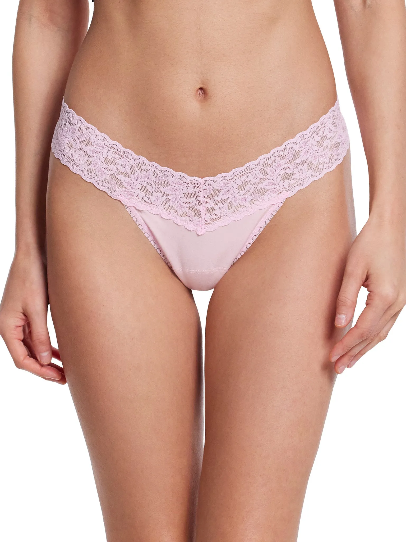 Supima® Cotton Low Rise Thong Bliss Pink sold by Hanky Panky