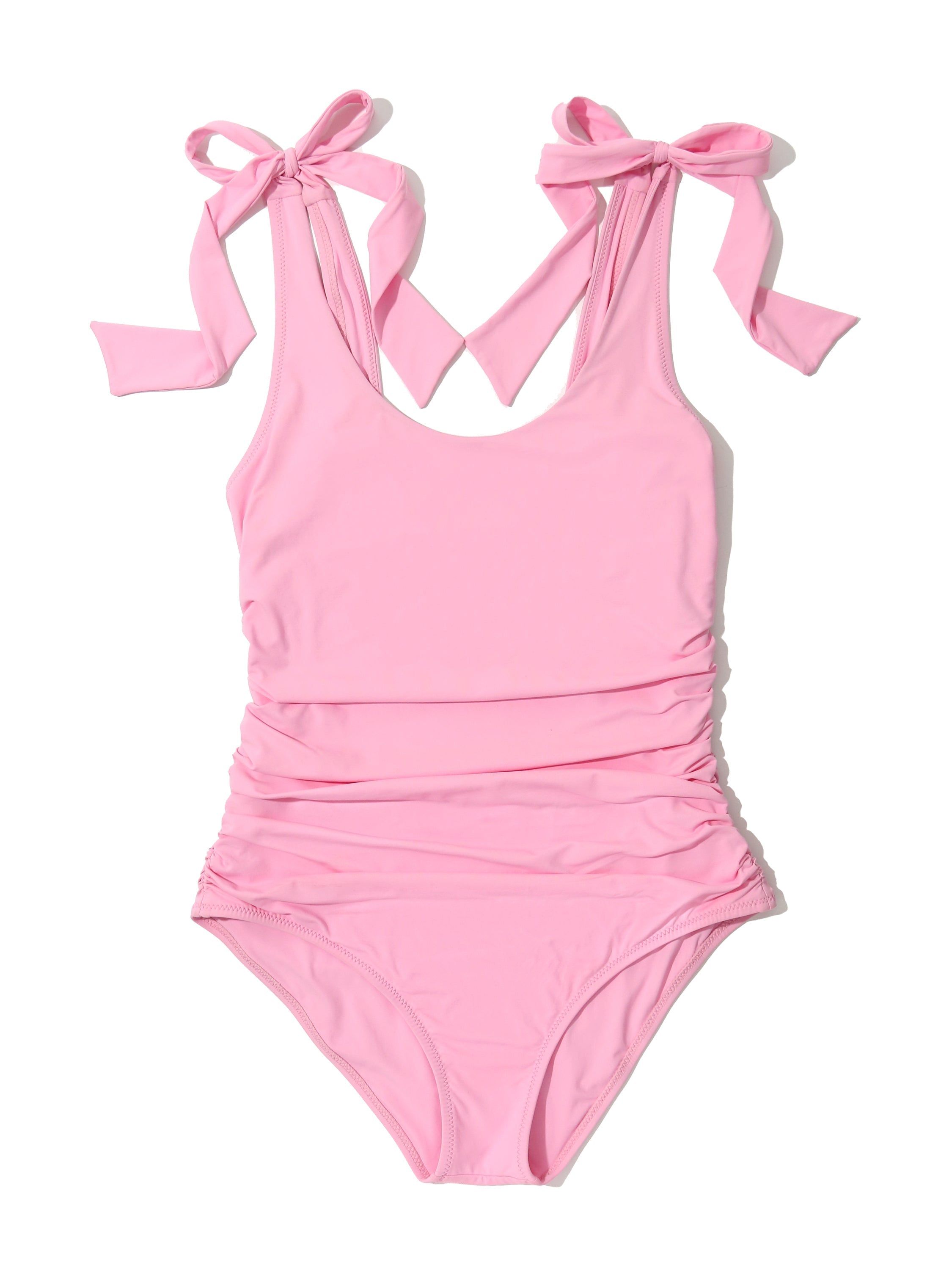 Ruched Bow One Piece Swimsuit Electric Rose Sale sold by Hanky Panky