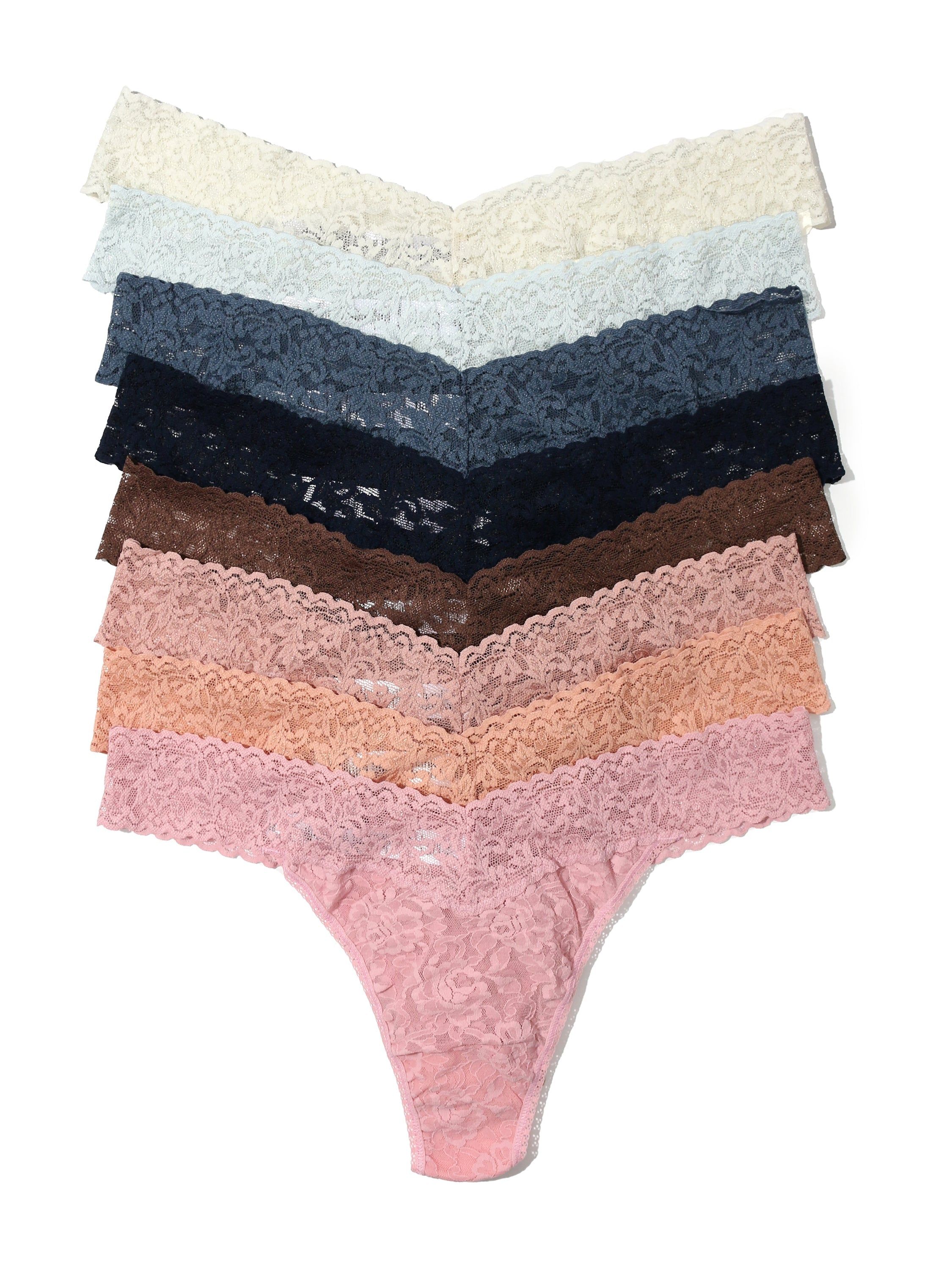 8 Pack Plus Size Classic Signature Lace Thongs sold by Hanky Panky