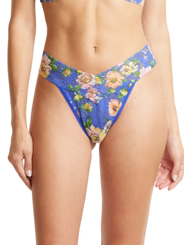 Printed Signature Lace Original Rise Thong Happy Place Sale sold by Hanky Panky