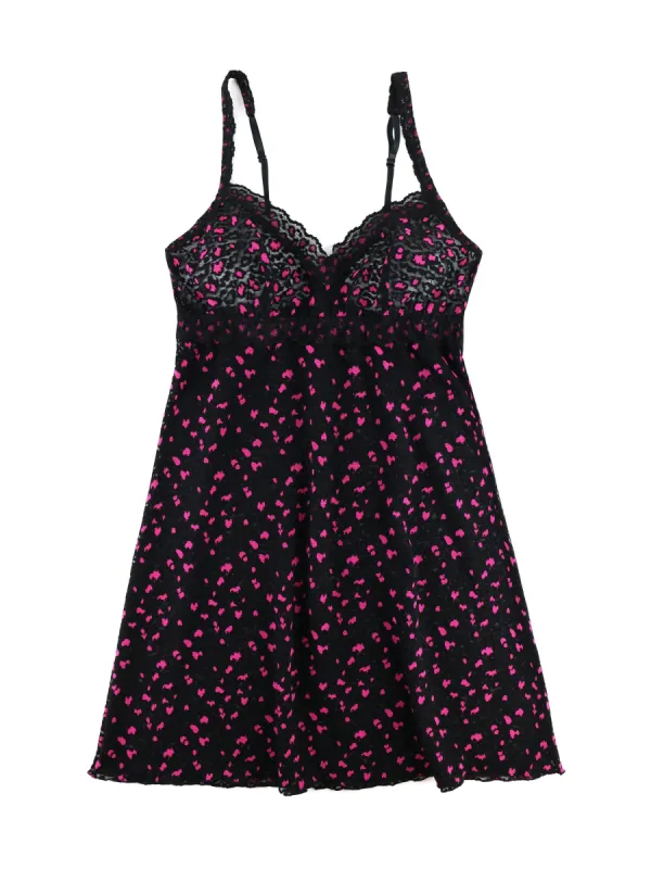 Cross-Dyed Leopard Chemise Black/Tulip Pink Sale sold by Hanky Panky