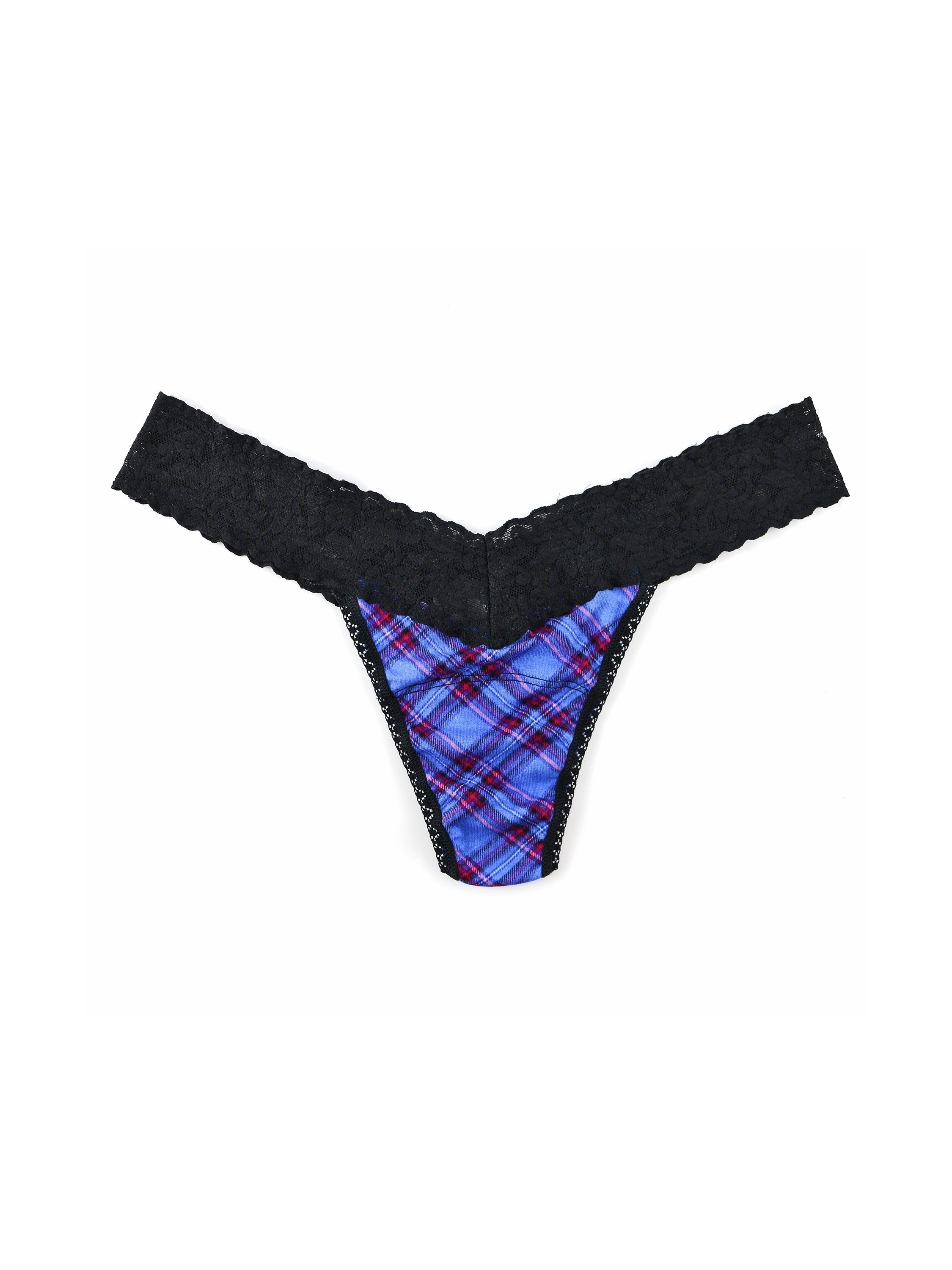Printed Rayon Jersey Low Rise Thong sold by Hanky Panky