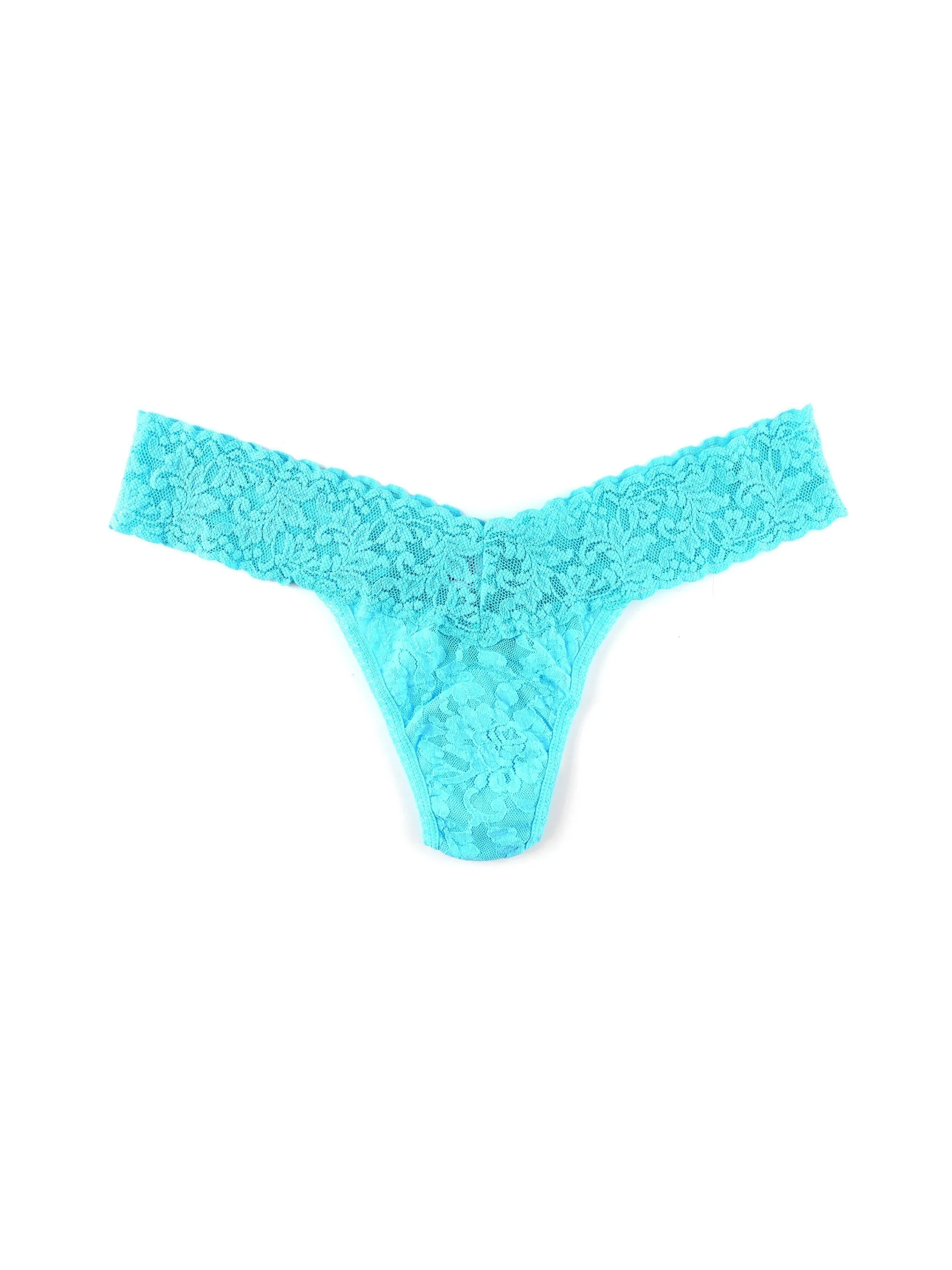 Signature Lace® Low Rise Thong Beau Blue sold by Hanky Panky